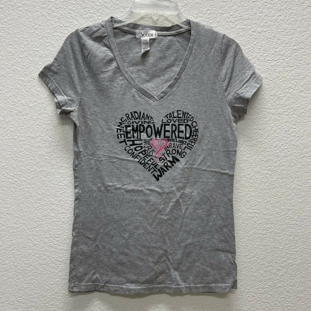 Sofra Womens Large Gray Female Empowerment Talented Graphic Cheerful Brave